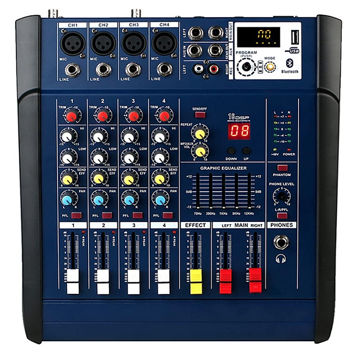 Mixer Audio Profesional Cu Amplificare Putere X W Canale